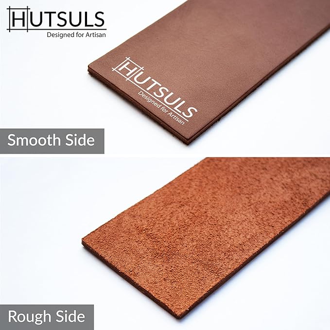Hutsuls Brown Leather Strop with Compound - Get Razor-Sharp Edges with Stropping Kit, Green Honing Compound & Vegetable Tanned Two Sided Knife Sharpener Step-by-Step Guide Included