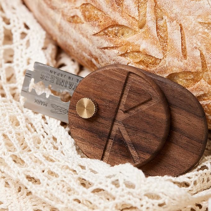 Bread Lame Dough Scoring Tool with 5 Feather Blades, Sourdough Scoring Tool with Storage Box, Scoring Knife for Bread Baking, Dexterous-Cut Series Lame Bread Tool (LUNA)