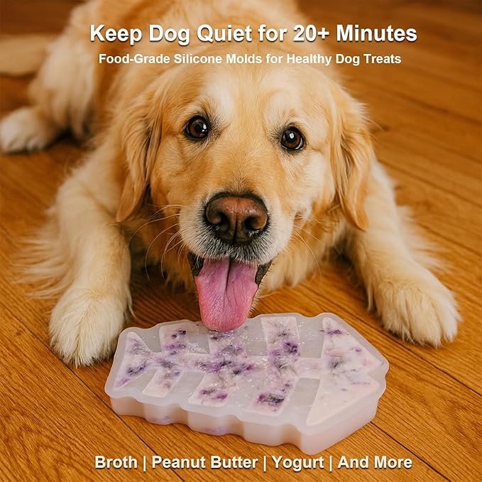 7.5IN Big Fish Bone Dog Cat Treat Mold 1 Pack, DIY Flavors for Puppy. Food Safe Silicone for Oven. Large Ice Cube Mold for Pet Chew, Cooling. Pets Birthday Cake Baking. Fun Gift for Dog Lover