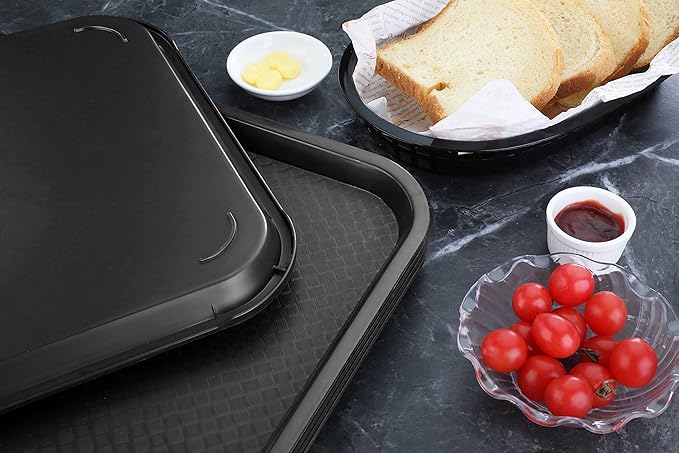 New Star Foodservice 24333 Fast Food Tray, 10.5 x 13.5, Black, Set of 12