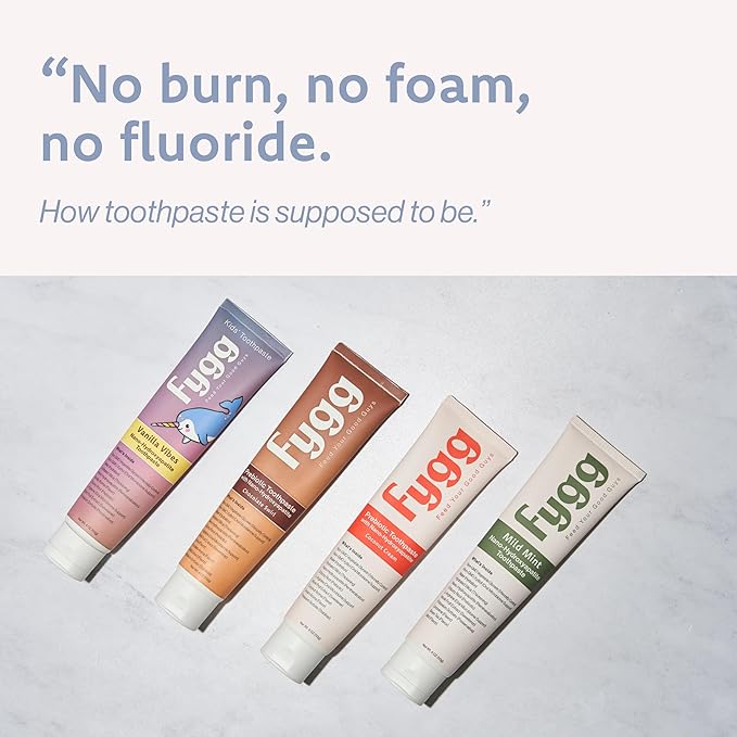 Fygg Nano Hydroxyapatite Toothpaste with Prebiotics | Fluoride & SLS Free with Hydroxyapatite | Remineralizing nHA Tooth Paste for Sensitive Teeth | Chocolate Swirl, 4 Oz