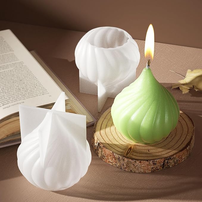 Succulent Mold Succulent Flower Silicone Wave Spiral Candle Mold - Silicone Resin Casting Molds for Candle & Resin & Soap Craft Supplies
