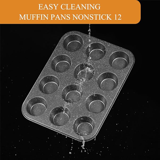 Muffin Cupcake Pan, Nonstick 12 Cupcake Tray, Cheesecake Pan for Baking