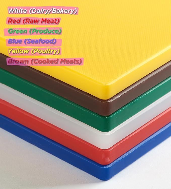 CURTA 4-Piece NSF 24" x 18" x 1/2" Multi-Colored Flexible Cutting Board Kit with Stainless steel Storage Rack, Color Coded Plastic Chopping Board with Anti Slip Surface Dishwasher Safe