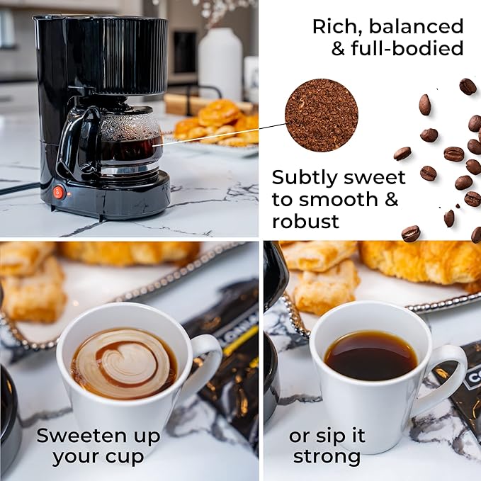 Colonial In-Room Decaf Ground Coffee Filter Packs for Hotel Rooms, Decaffeinated Dark Roast, 0.50 Ounce (Pack of 50), Use with 4-Cup Drip Coffee Machine