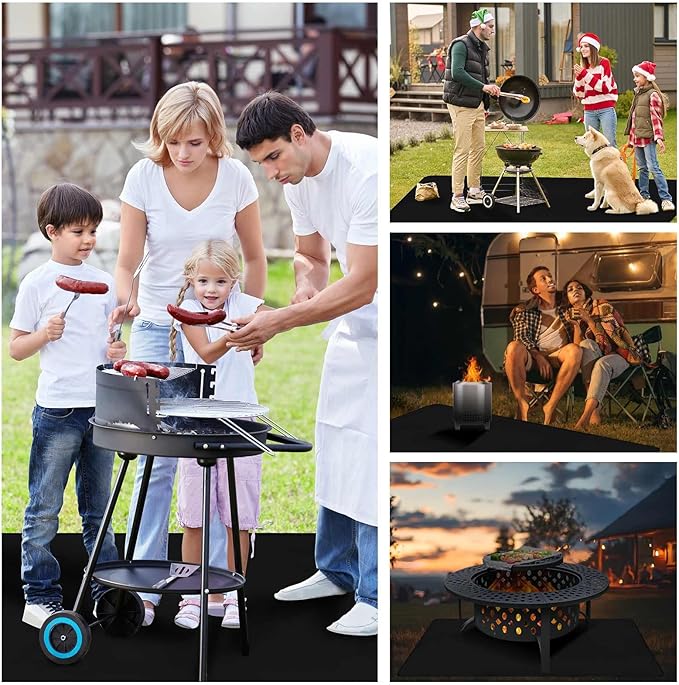90x48 Inches Extra Large Grill Mat for Outdoor Grill - Fireproof Deck and Patio Protector, Waterproof and Oil-Proof Barbecue Grill Mat