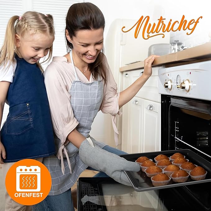 NutriChef 8-Piece Nonstick Stackable Bakeware Set - PFOA, PFOS, PTFE Free Baking Pans Set w/Non-Stick Coating, 450°F Oven Safe, Round Cake, Loaf, Muffin, Wide/Square Pans, Cookie Sheet (Gray)