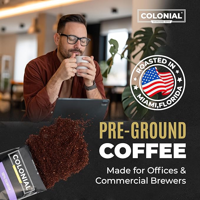 Colonial Coffee 80 Count Single Pot Coffee Packets – 100% Arabica Decaf Colombian Medium Roast | Pre-Measured Frac Packs for 12 Cup Maker | Bulk Ground Gourmet Coffee for Home & Office
