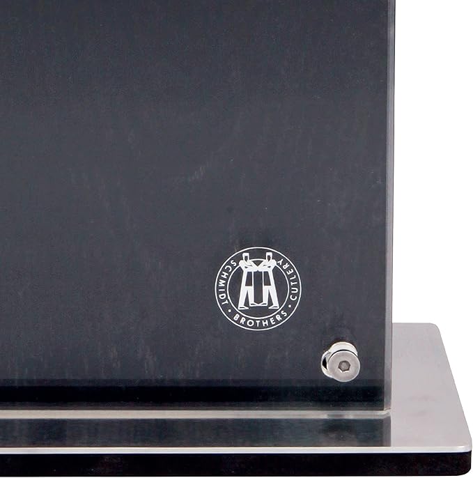 Schmidt Brothers - Black Midtown Magnetic Knife Block, Universal Cutlery Storage For 8-10, Acacia Hardwood and Acrylic Shield
