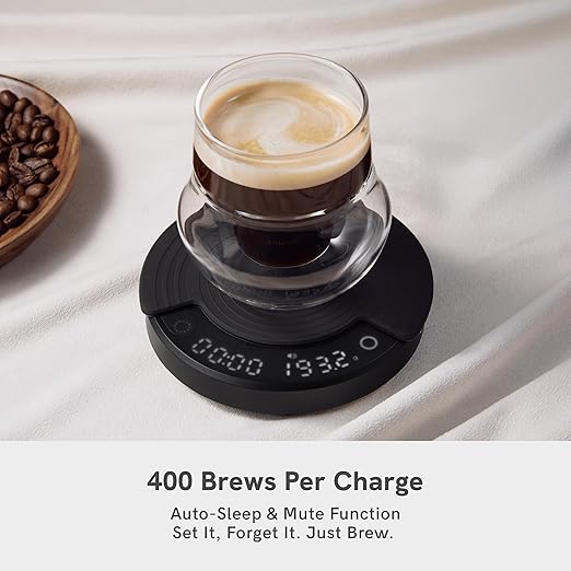 OutIn Claro Portable Coffee Scale, Espresso Scale 2kg/0.1g Accurate Measurement, Pour Over Coffee Scale Multiple Modes, Timer Function, Rechargeable, with Protective Bag