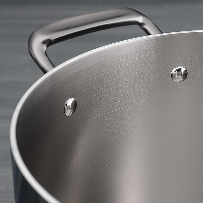 Tramontina Tri-Ply Clad Stainless Steel 6-Quart Saute Pan with Glass Lid, Induction-Ready Cooking Pan, Dishwasher-Safe, NSF-Certified