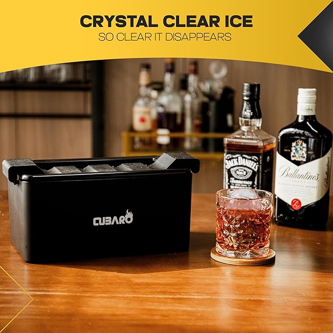 Crystal Clear Ice Ball Maker – 8 Large 2 Inch Spheres That Chill Without Diluting – Premium Hard Shell Ice Tray with Bonus Freezer Bag – Clear Ice Mold for Whiskey, Bourbon & Cocktails by CUBARO