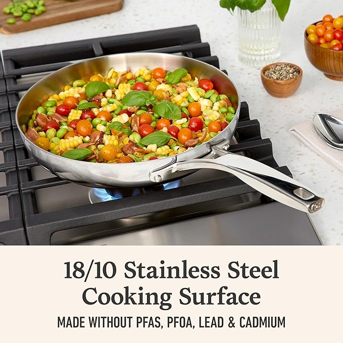 Premier Stainless Steel 3-Piece Fry Pan Set