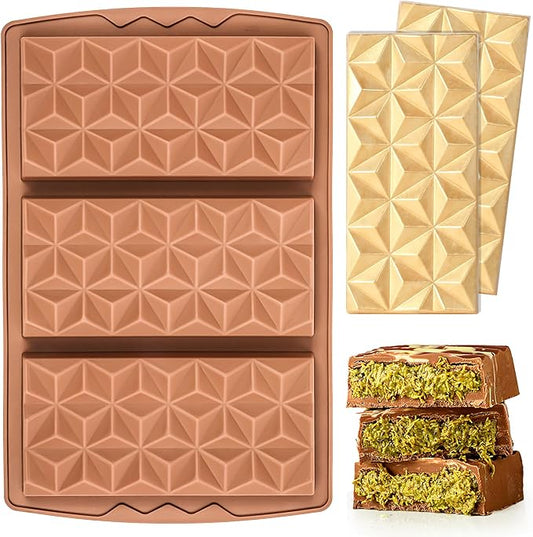 1 Pc Chocolate Bar Mold Deep Silicone Large Chocolate Molds Break Apart Pyramid Shape Thick Candy Bar Molds