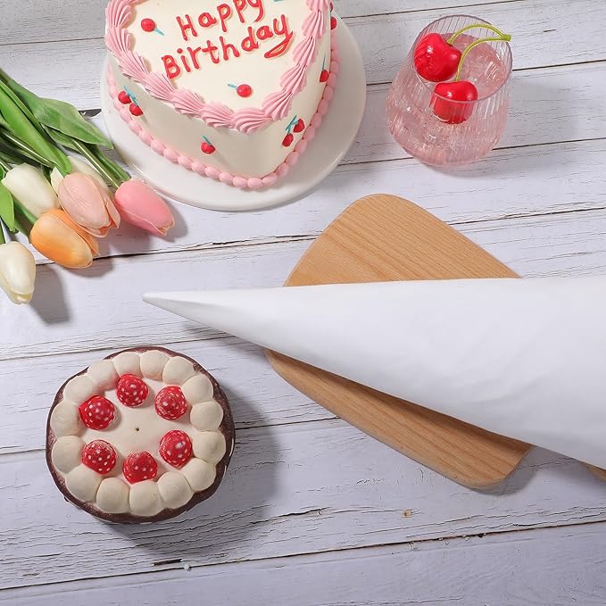 6 Pcs 24 Inch Pastry Bag Cotton with Plastic Coating Reusable Pastry Piping Bags Canvas Cake Decorating Bags Pastry Icing Bag Decorating Bags for Frosting Decorating Cupcakes Cakes Cookies