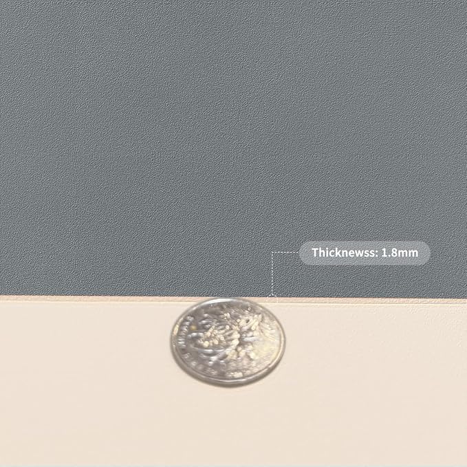 Leather Table Cover,1.8mm Thick,40x60 Inch Table Protector,Table Protector for Dining Room Table,Table Pads for Dining Room Table Rectangular.(Off White+Light Gray,40x60)
