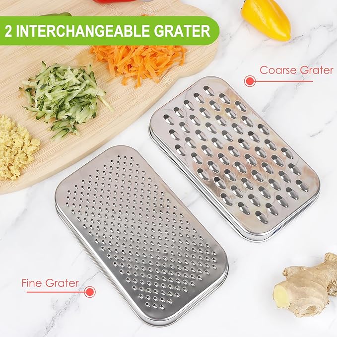 Cheese Grater Citrus Lemon Zester with Food Storage Container & Lid - Perfect For Hard Parmesan Or Soft Cheddar Cheeses, Ginger, Vegetables, Butter, Chocolate & Nutmeg, Cream