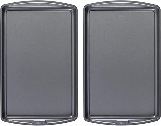 GoodCook Everday Nonstick Carbon Steel 17 x 11-Inch Baking Sheet Set, 2 Pack – Medium Sized Carbon Steel Cooking Pans, Bakeware Set, Cookie Sheets for Baking, Oven Pan Set
