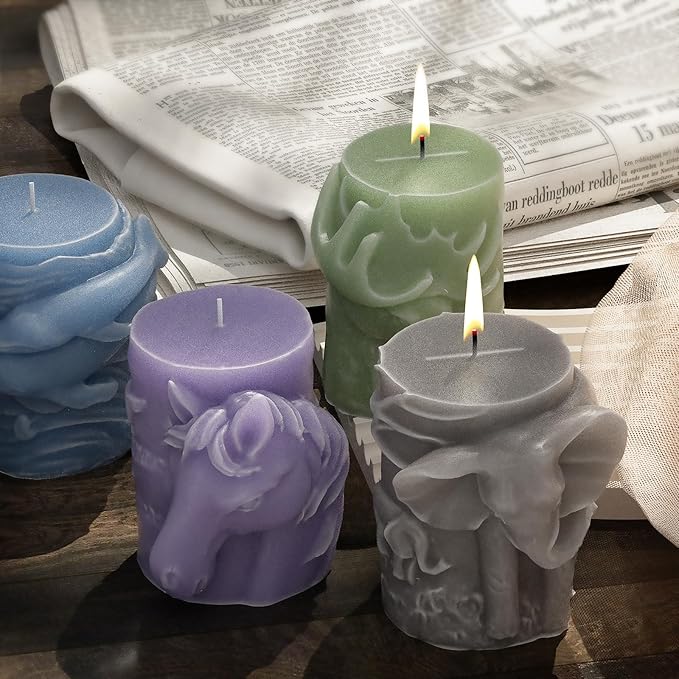 Pegasus Cylinder Animal Resin Casting Silicone Mold for Home Decor & Candle Making Wave Spiral Mold