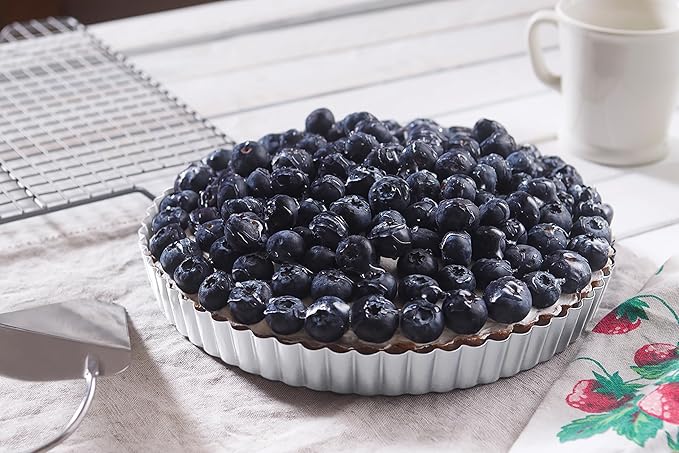 Fox Run Stainless Steel Tart and Quiche Baking Pan, 9.5" Round Tart Pan