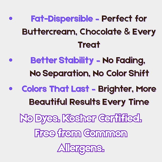 Bakerpan Purple Oil-Based Natural Food Coloring Powder for Baking - 30 g - Plant-Based, Dye-Free Coloring for Buttercream Frosting, Chocolate, Candy Color, Icing, Cakes