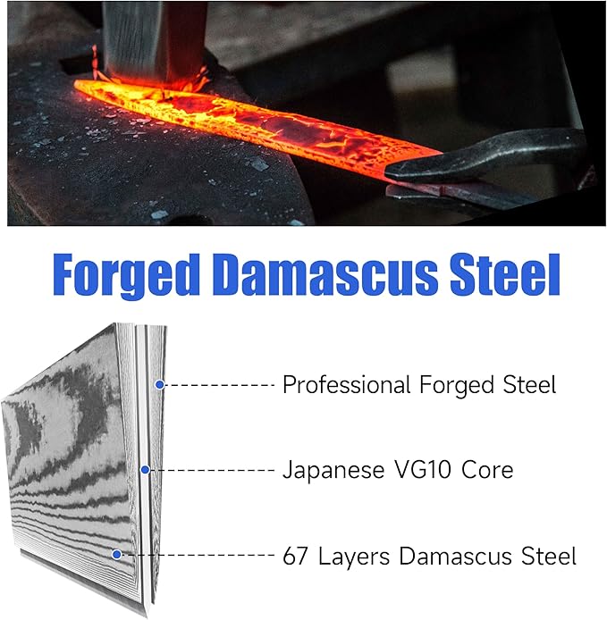 Sunnecko Damascus Paring Knife,Japanese VG10 Core Steel Damascus Fruit Knife,Professional Razor Sharp Small Kitchen Knives with Knives Sharpner