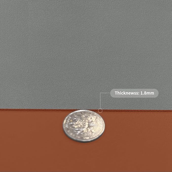 Leather Table Cover,1.8mm Thick,28x48 Inch Desk Cover,Large Desk Mat,Table Protector,Table Cover Protector,Table Protectors for Rectangle Tables(Brown+Gray,28x48)