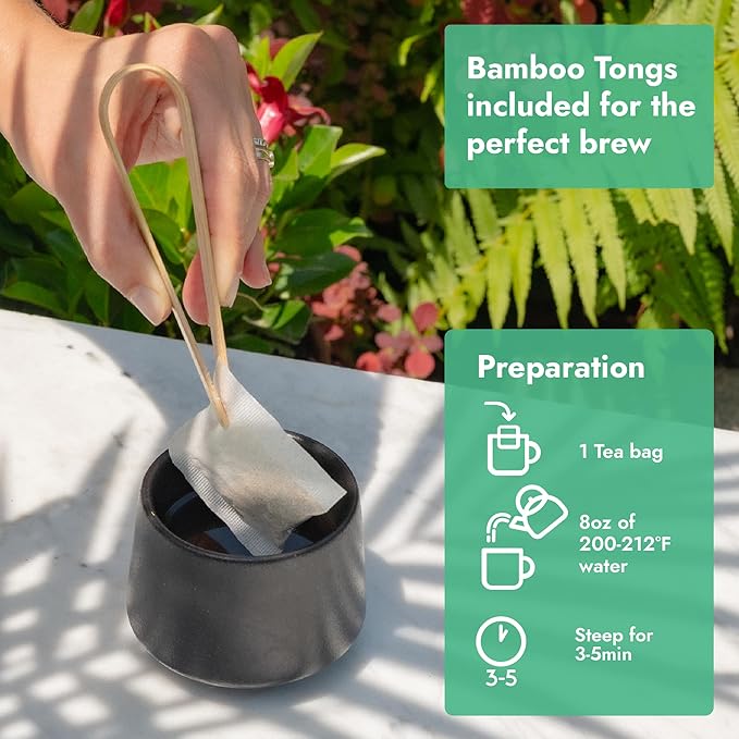 Vital Bloom Moringa Mint Tea, 120 Tea Bags, reduces inflammation, Bleach Free tea bags, Non GMO (Free Bamboo Tongs Included)