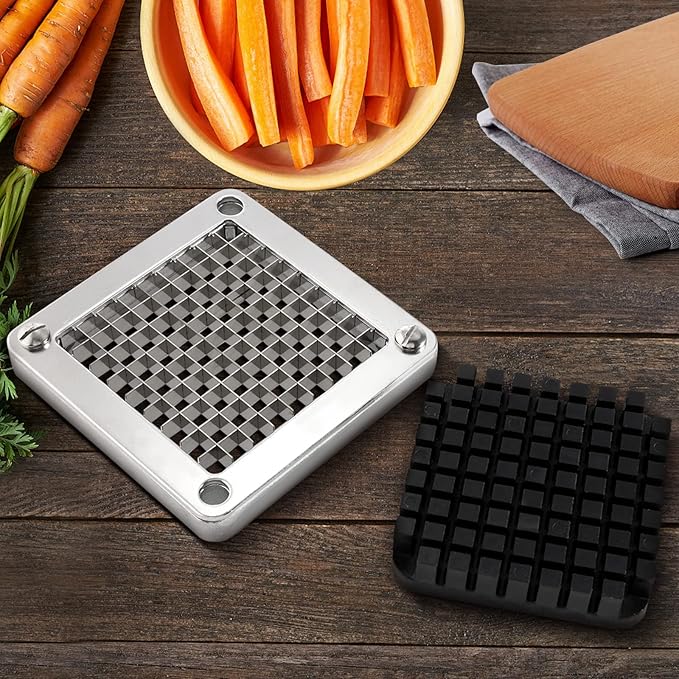 WICHEMI Replacement Chopper Blade 3/8" Stainless Steel Onion Chopper Dicer Blades and Pusher Block for Tomato Dicer French Fry Cutter