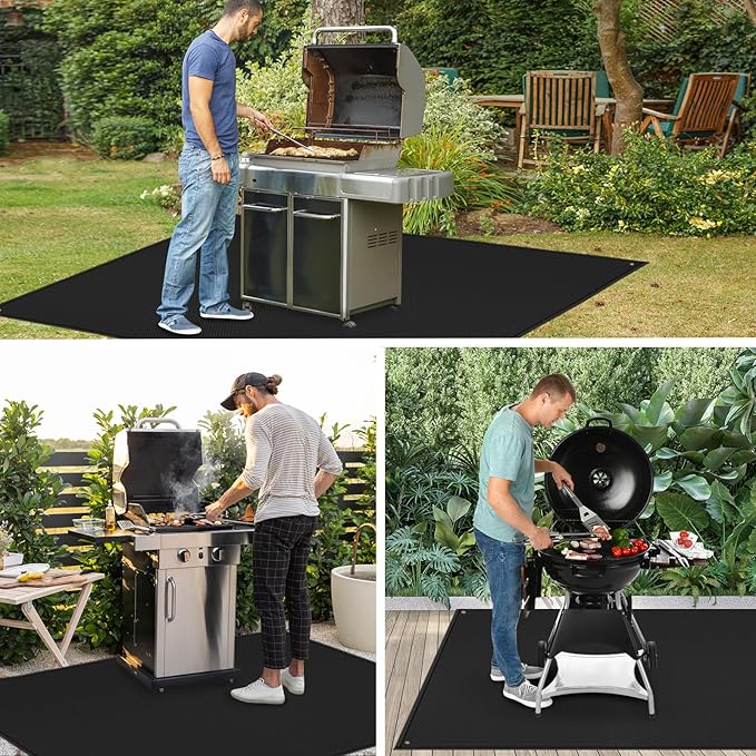 TOHONFOO 80 x 48 in Large Grill Mats for Outdoor Grill - BBQ Grill Mats to Protect The Deck, Patio, Pavers - Easy to Clean Grilling Mats - 0.6mm