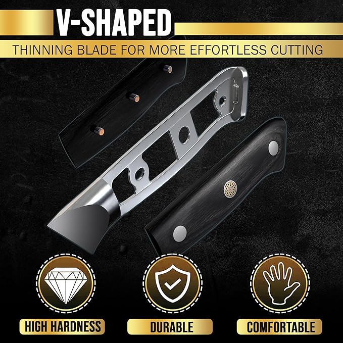 SliceElite Slice Series 8 Inch Chef Knife High Carbon German Steel Blade Pakkawood Handle Dual Sheath Sharp Cooking Knife for Meat Cleaver BBQ Kitchen Knife for Slicing Chopping Cutting Carving Tool