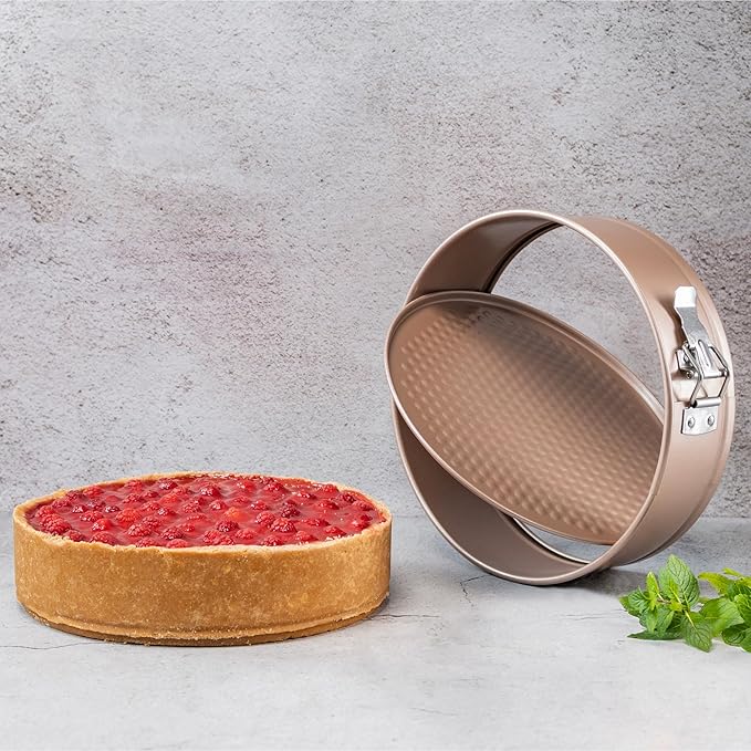 HAPPIELS Non Toxic Nonstick 9 inch Springform Pan | 9'' Cheesecake Mold | Leakproof Spring-form Round Cake Pans | Nontoxic Non Stick Spring Form Pan for Baking | Spring-Form Pans Leak Proof