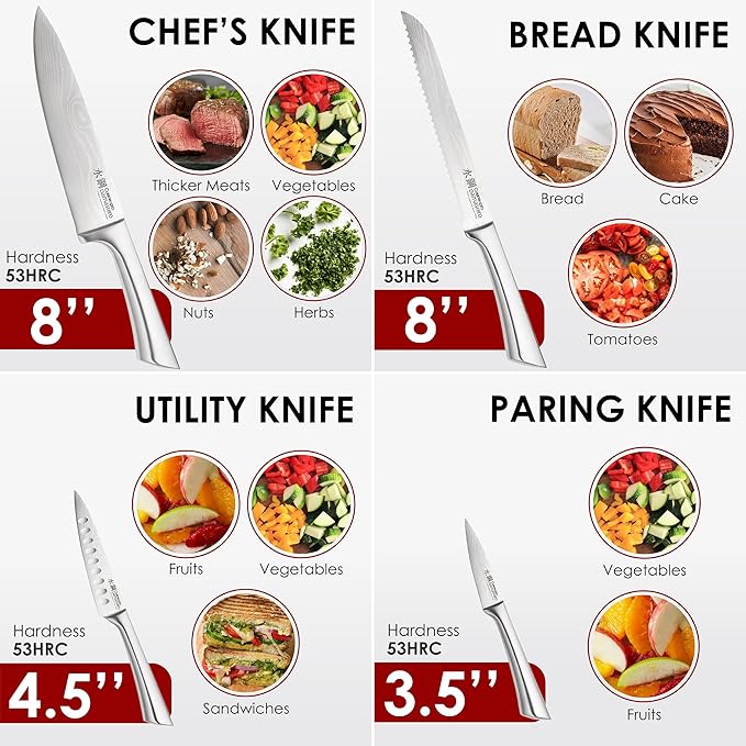 Cuisine::pro Damashiro Knife Block (Hiryu, 10-Piece Set) - Premium Japanese Steel Knife Set with Acacia Wood Block & Tempered Glass Window - Damascus-Inspired Blade