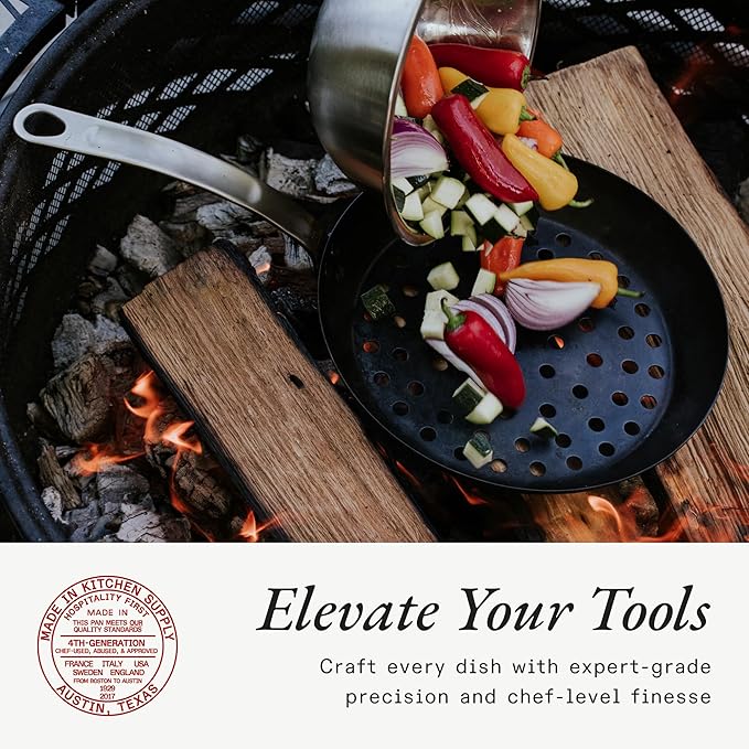 Made In Cookware - 12" Seasoned Carbon Steel Grill Frying Pan - (Like Cast Iron, but Better) - Professional Cookware - Crafted in Sweden