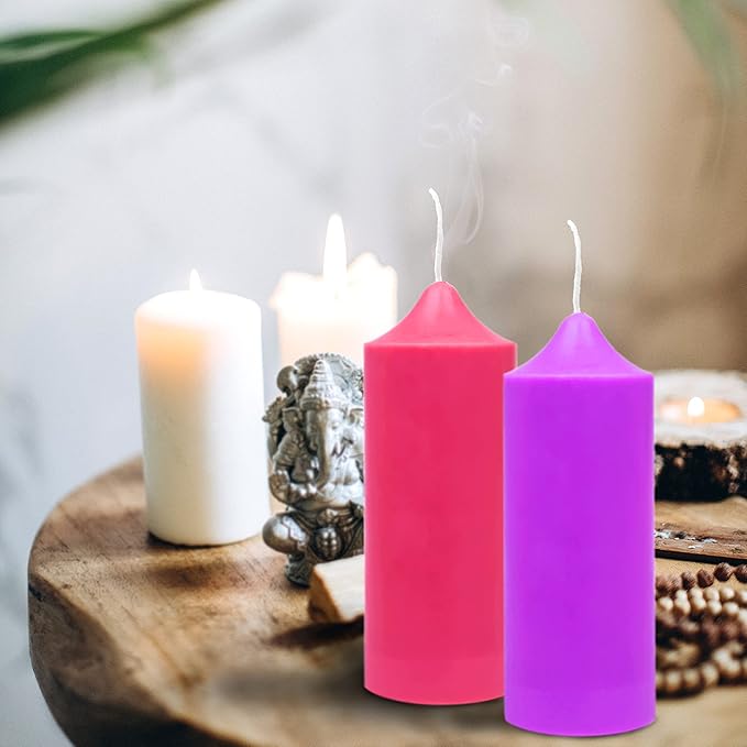 MILIVIXAY 2PCS Pillar Candle Mold -Height: 6.0inch,Diameter:2.0inch-30ft Long Wicks, 2pcs Wick Holders, a Mold Sealer and a Lead Wire Included as a Gift.