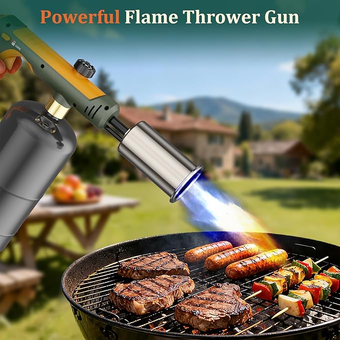 TONYFUL Powerful Propane Torch, Kitchen Cooking Torch, Culinary Torch Campfire Starter, Adjustable Grill Torch for Searing Steak, BBQ, Weeding(Propane Tank Not Included)