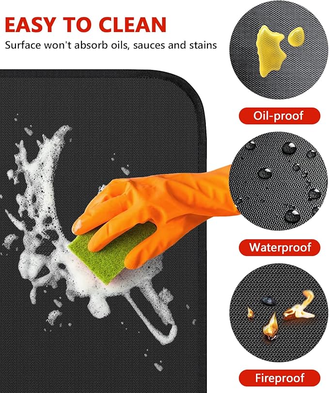 48 x 30 inch Under Grill Mats for Outdoor Grill, Double-Sided Fireproof Deck and Patio Protector Mat, BBQ Mat for Under BBQ, Waterproof Oil-Proof Grill Floor Pads Fire Pit Mat Fireplace Mat