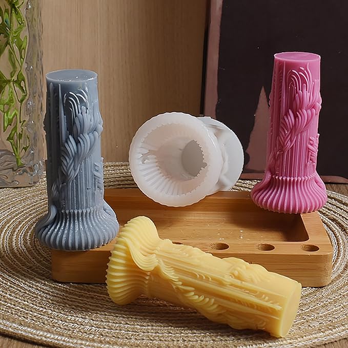 Silicone Jesus Nativity Scene Pillar Mold - Wave Candle Silicone Resin Casting Molds for Candle & Resin & Soap Craft Supplies