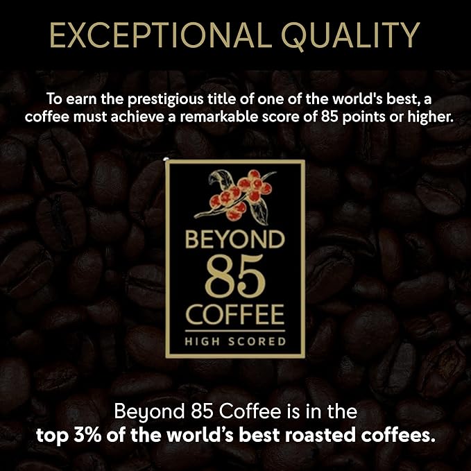 Beyond 85 Espresso Colombian Coffee – 340g Whole Bean Espresso – Bold & Smooth Whole Beans for Rich Crema – Best Coffee Beans for Lattes, Cappuccinos & More