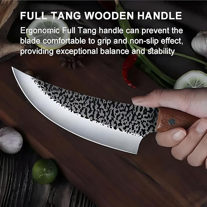 7-Inch Chef Knife Set – Razor-Sharp Stainless Steel Blade, Ergonomic Non-Slip Handle – Includes 7-Inch Knife Sharpener & Protective Cover – Professional Kitchen Cutting Tool