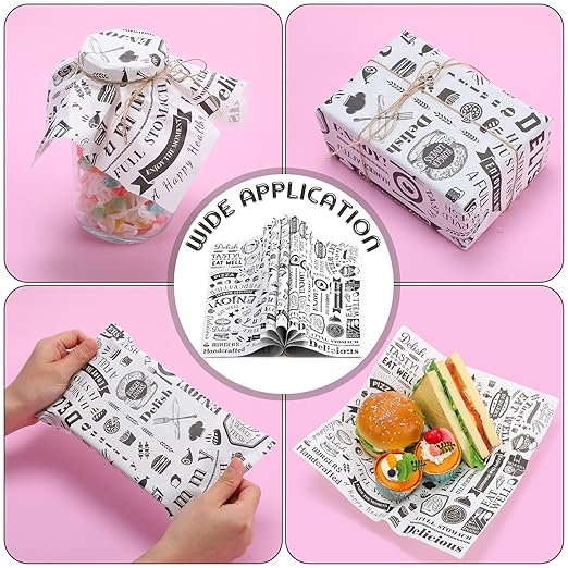 1400 Pcs 12 x 12 Inch Deli Wax Paper Sheets Grease Resistant Tray Basket Liners Newsprint Paper Water and Grease Proof Sandwich Wrapping Square Hot Dog Wrappers for Food Baking (White)