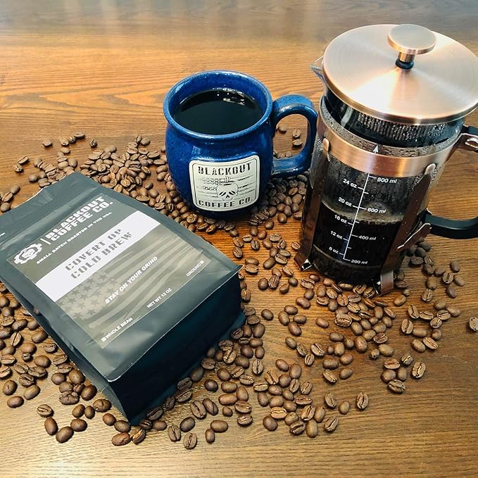 Blackout Coffee Covert Op Cold Brew Medium Roast - Perfect for Cold Brew, Drip, and Pour Overs - Small Batch Freshly Roasted in the USA - 12 oz Bag (Ground Coffee)