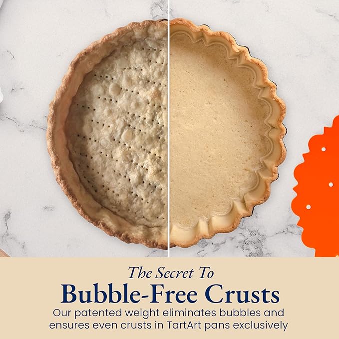 Patz&Patz PressPerfect Silicone Pie Weight - Patented Blind Baking Insert for TartArt 9 Inch Tart Pan - Alternative to Ceramic Pie Weights for Baking Crust - No Puff Ups or Cracked Crusts