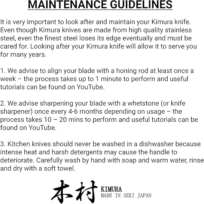 Kimura Slicer Knife, [Made in Japan], 8 inch Professional Chef Knife, Ultra Sharp High Carbon Molybdenum Stainless Steel Kitchen Knives, Chefs Knife with Ergonomic Handle - Japanese Carving Knife
