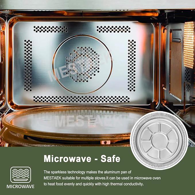 9" Aluminum Foil Pans with Clear Lids 50 Pack,Heavy Duty Disposable Containers for Roasting,Storing,Baking,Cooking,Recyclable