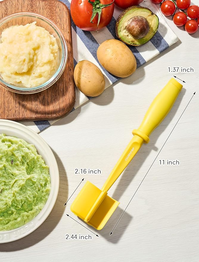 5-Curve Blade Meat Masher for Ground Beef, Heat Resistant Hamburger Chopper, Non-Stick Mix and Chop Kitchen Tool