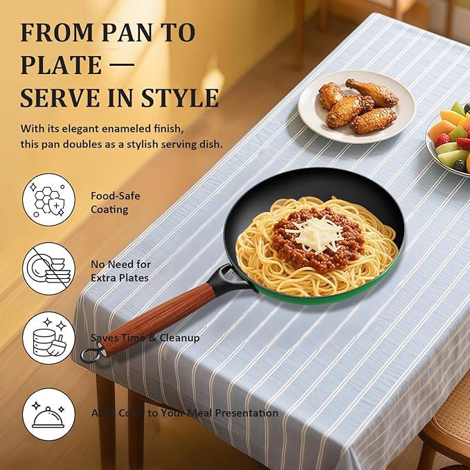 YUTANN Cast Iron Frying Pan Set - 8&10&12 Inch Pre-Seasoned Skillets, Diamond Textured Oil-Conserving Bottom, Nonstick & Toxin-Free Cookware, Detachable Handle, Works on Induction & Oven
