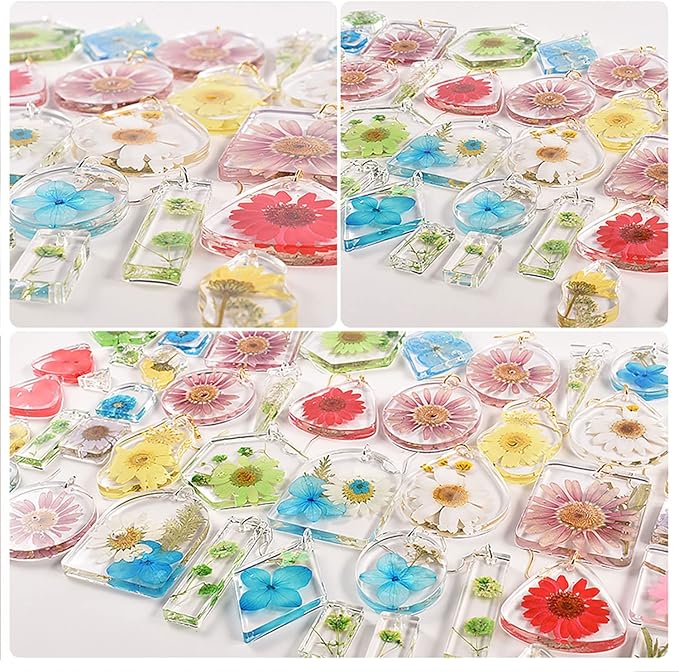 8 Pieces Silicone Earring Moulds Resin Keychain Epoxy Pendant Ear Studs Molds Jewelry Molds Kit for DIY Crafts Jewelry Casting Making