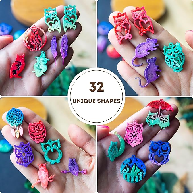 Keychain Resin Molds Silicone with Hole, Owl UV Resin Jewelry Mold, Epoxy Resin Molds for Keychain Pendant Jewelry Making Molds for Epoxy Resin Earring Mold, Earrings, Necklace
