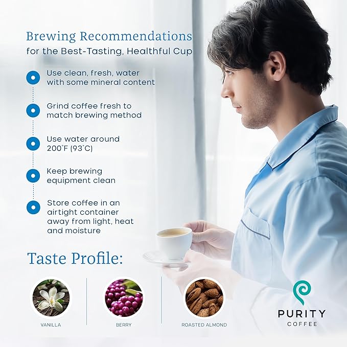 Purity Coffee BALANCE 2/3 Decaf Medium Roast Whole Bean Coffee (12oz Bag) - Specialty-Grade Mountain Water Processed Decaf + Regular Arabica Blend- USDA Certified Organic Decaffeinated - Third Party Tested for Mold, Mycotoxins, Pesticide Residue